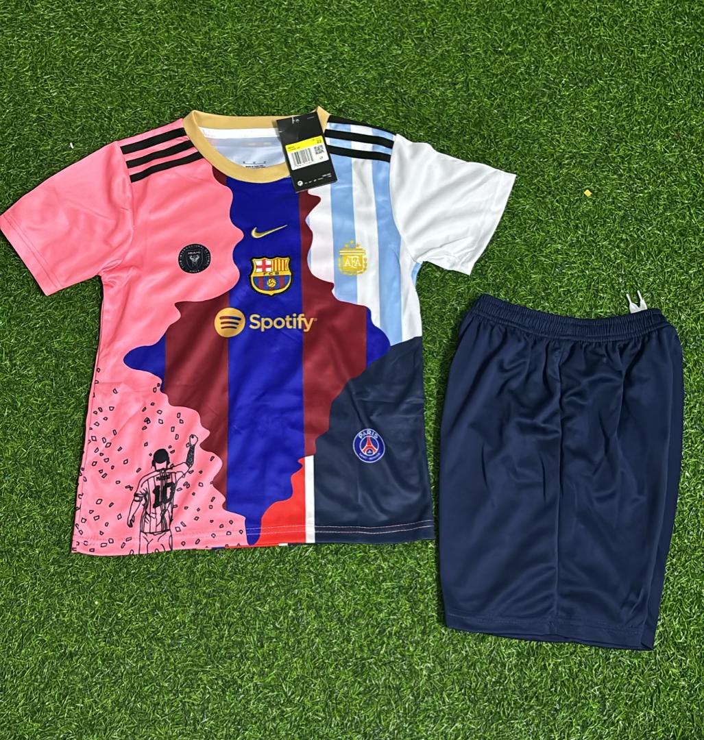 Lionel Messi GOAT Combo 2025 All Teams Special Kids Jersey KinderTrikot – Front View