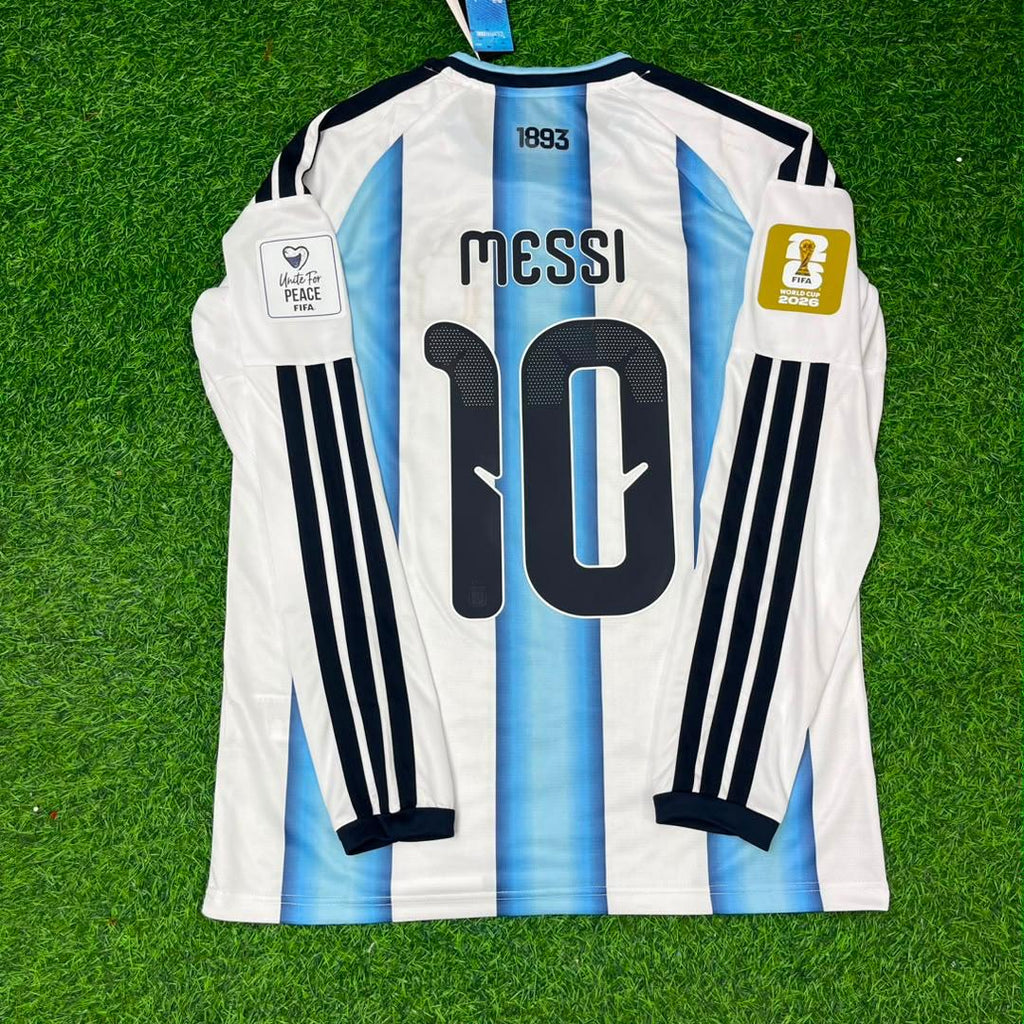 Lionel Messi #10 Argentina 2026 World Cup Home Legacy Patch Long Sleeve Football Jersey – 8