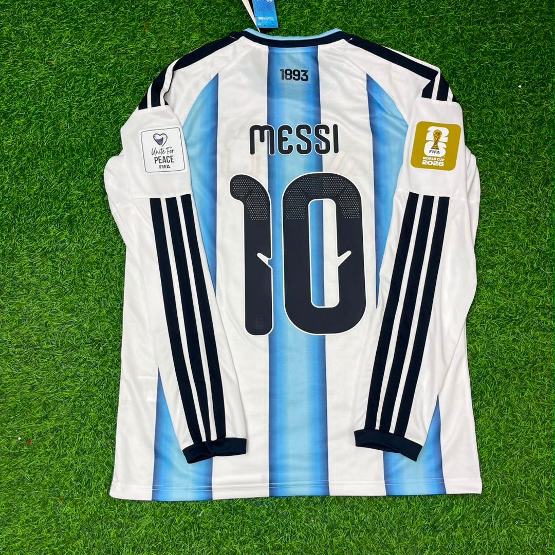 Lionel Messi #10 Argentina 2026 World Cup Home Legacy Patch Long Sleeve Football Jersey – 8