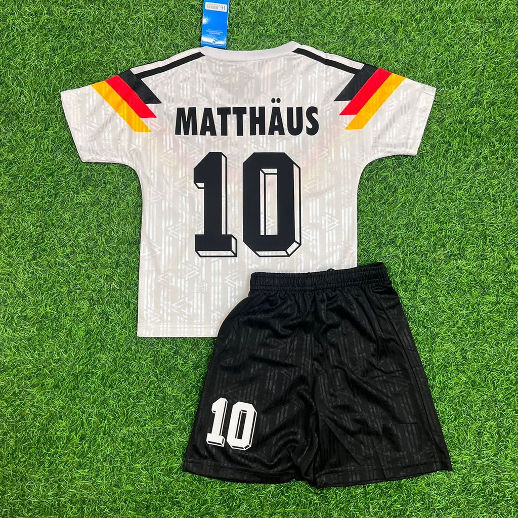 Lothar Matthäus Germany Deutschland Retro Kids Jersey - Deutschland Retro-KinderTrikot – Back View