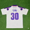 Luca Toni Fiorentina Retro White Football Jersey – Back View