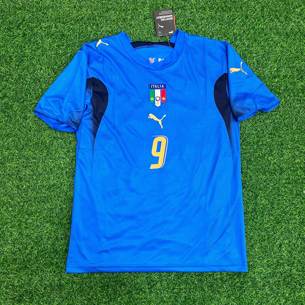 Luca Toni 9 - Italy 2006 World Cup Final Retro Jersey – Front View