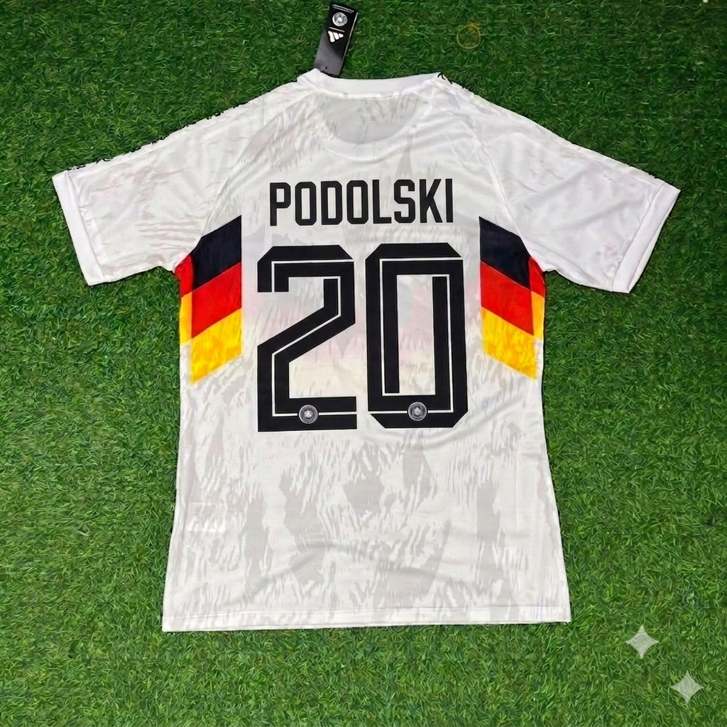 Lukas Podolski #20 Germany Deutschland Special Edition Football Jersey – Back View