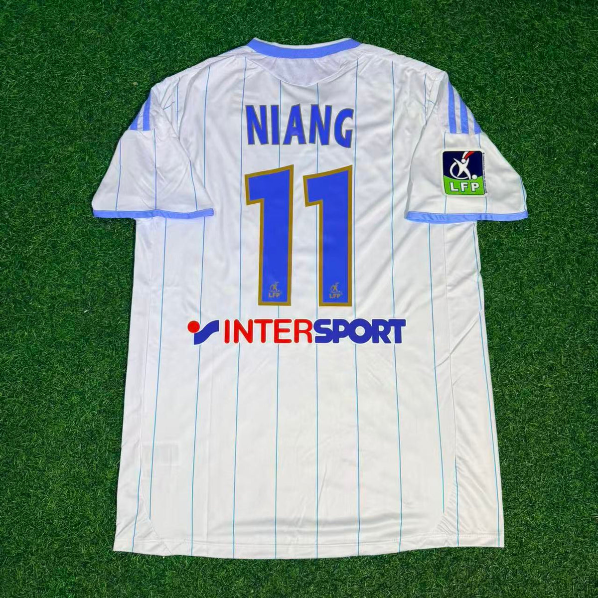 2010 Mamadou Niang 11 Olympique Marseille White Retro Football Jersey – Back View