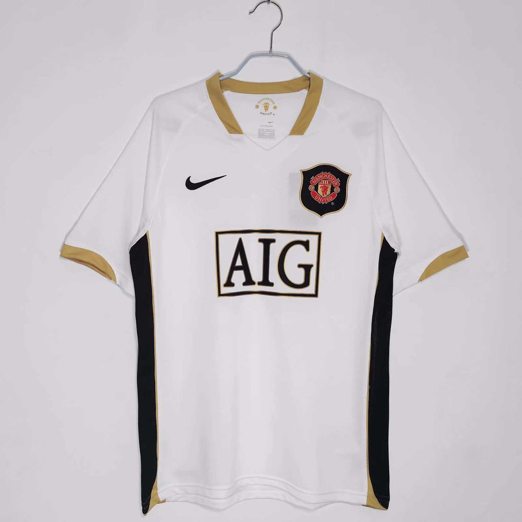 Manchester United 2006-2007 Season Away White Retro  Football Jersey Trikot Maillot