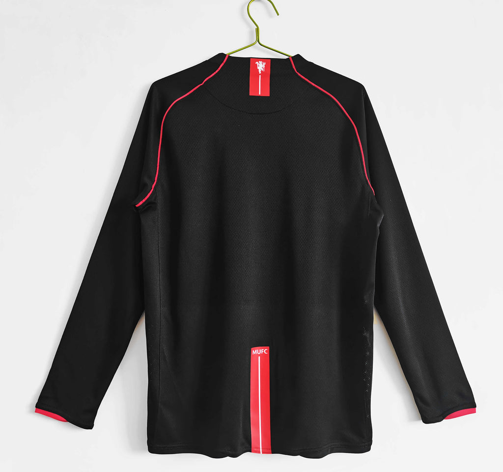 Manchester United 2007-2008 Season Red Away Retro Long Sleeve Football Jersey Trikot Maillot V2