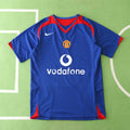 Manchester United F.C. 2005-2006 Season Away Blue Retro  Football Jersey Trikot Maillot