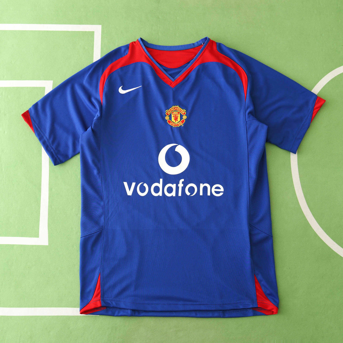 Manchester United F.C. 2005-2006 Season Away Blue Retro  Football Jersey Trikot Maillot
