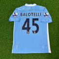 Manchester City 2011/12 Home Kit Blue Retro Jersey Jersey – Mario Balotelli 45 – Back View