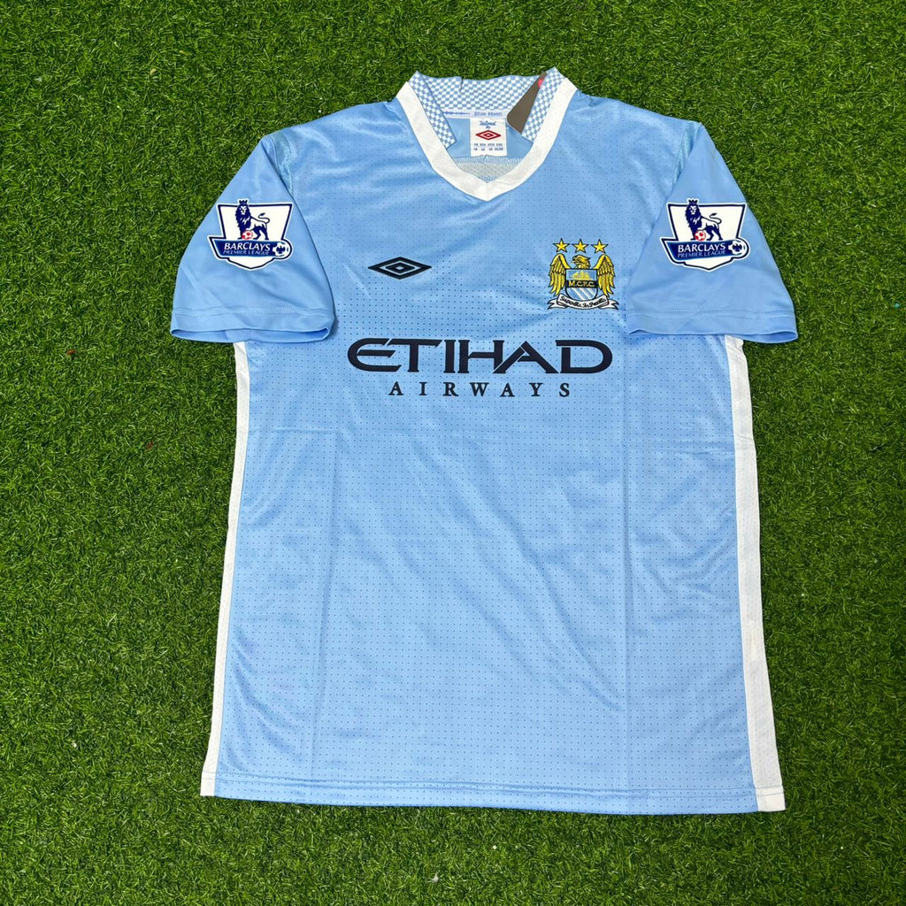 Manchester City 2011/12 Home Kit Blue Retro Jersey Jersey – Mario Balotelli 45 – Front View