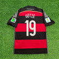 Mario Götze Germany Deutschland 2014 Brazil World Cup Final Black Red Retro Jersey – Back View