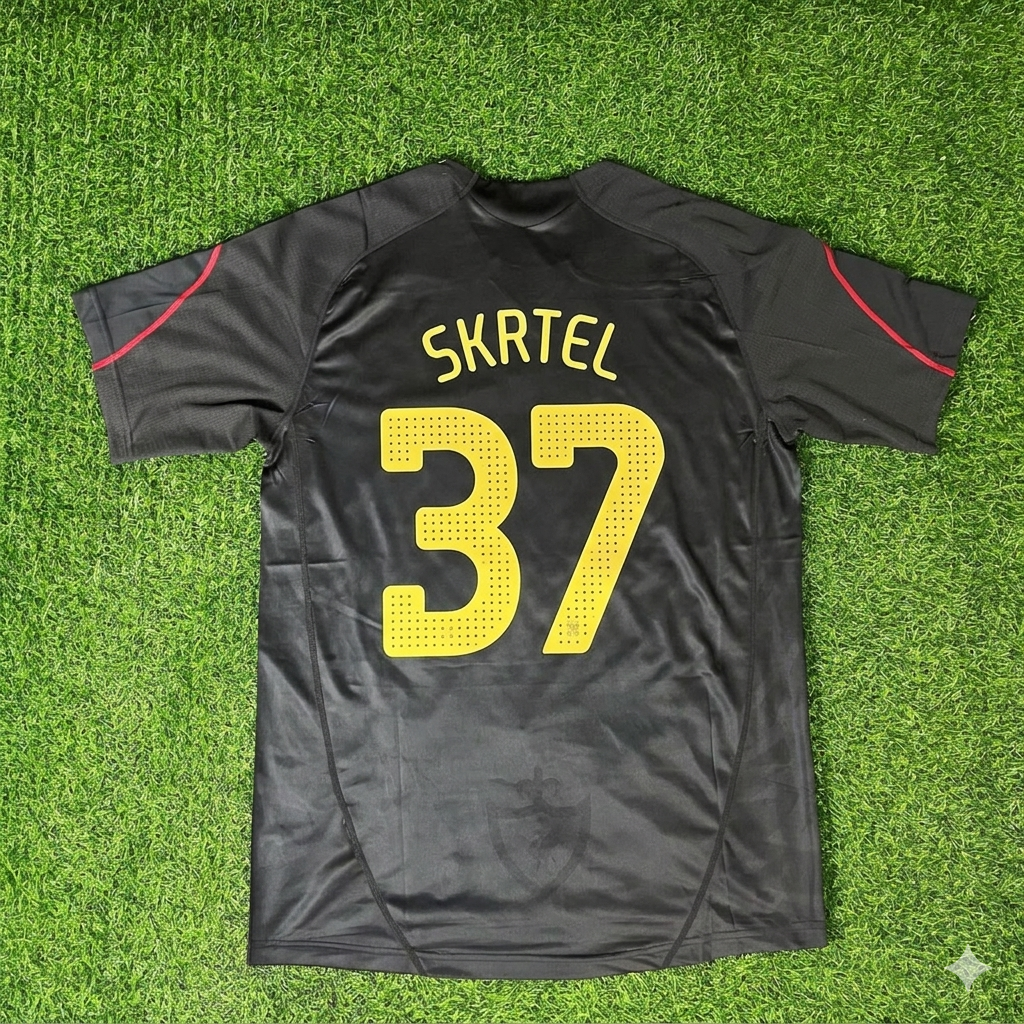 2009/10 Martin Skrtel Liverpool Black Retro Football Jersey – Back View