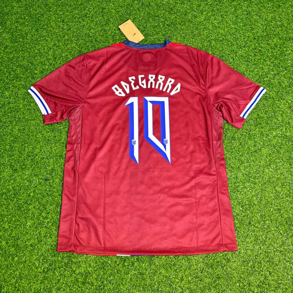 Martin Ødegaard #10 Norway 2026 World Cup Home Football Jersey – Back View