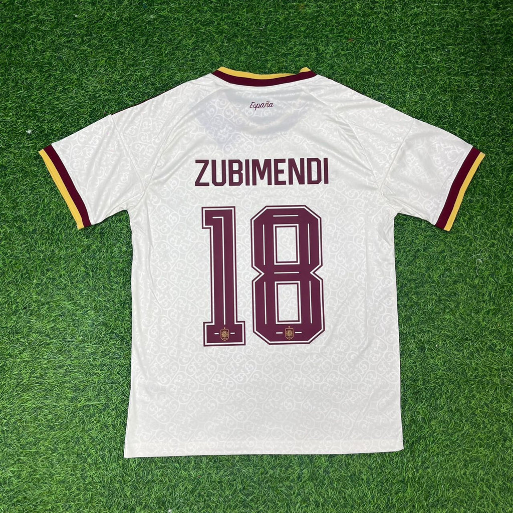 Martin Zubimendi #18 Spain 2026 World Cup Away Jersey – Back View