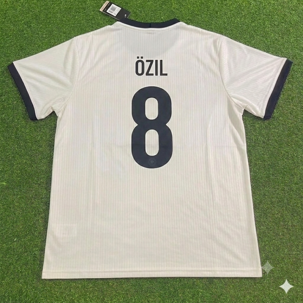 Mesut Özil Germany Deutschland 125 Year Special White Football Jersey – Back View