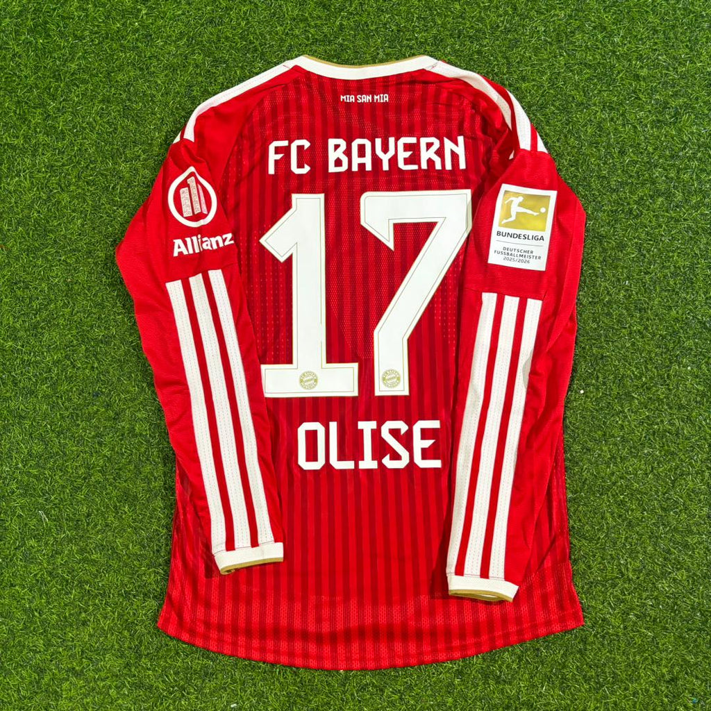2027 Michael Olise Bayern Munich Championship Long Sleeve Football Jersey – Back View