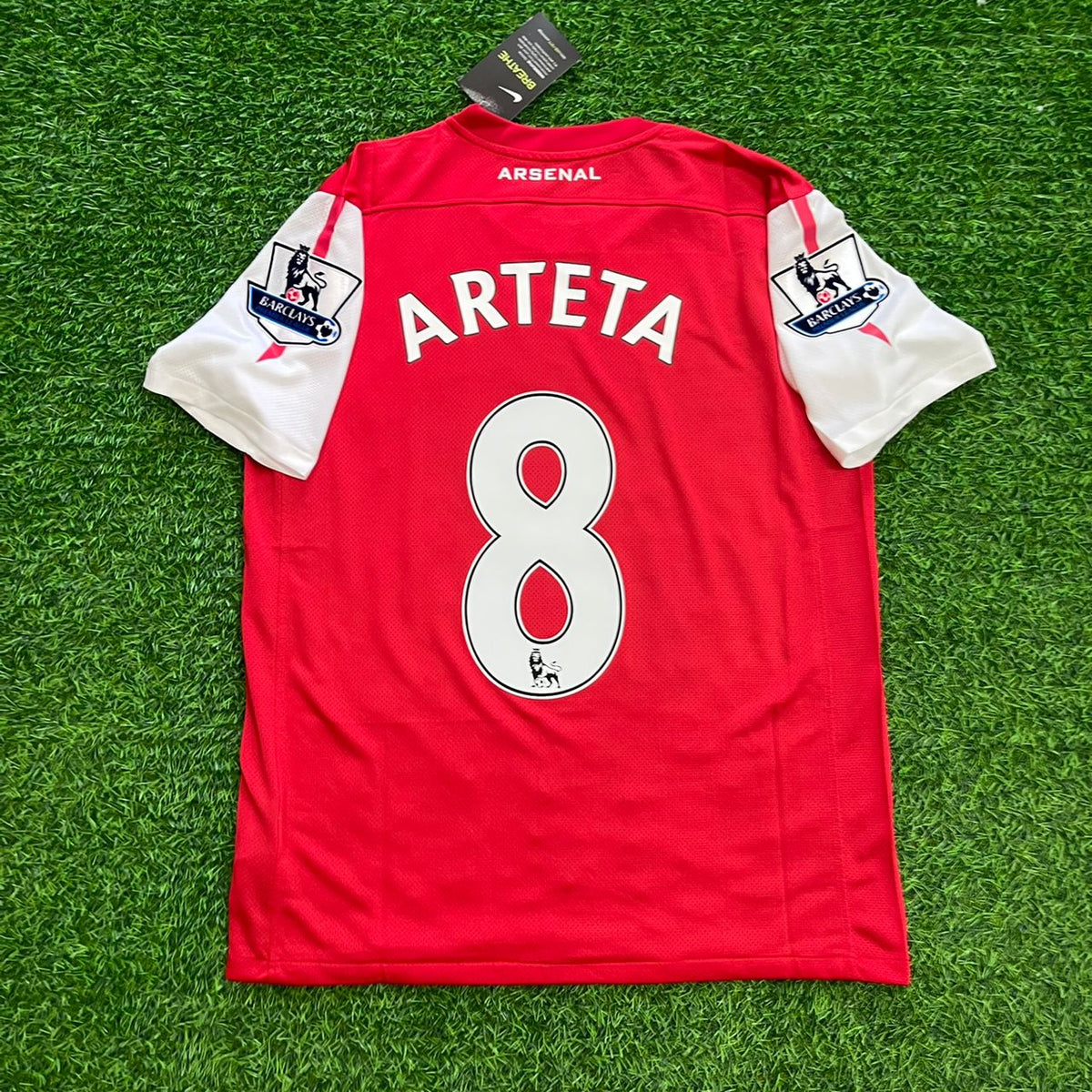 Mikel Arteta Arsenal 2011-2012 Retro Kit Jersey – Back View