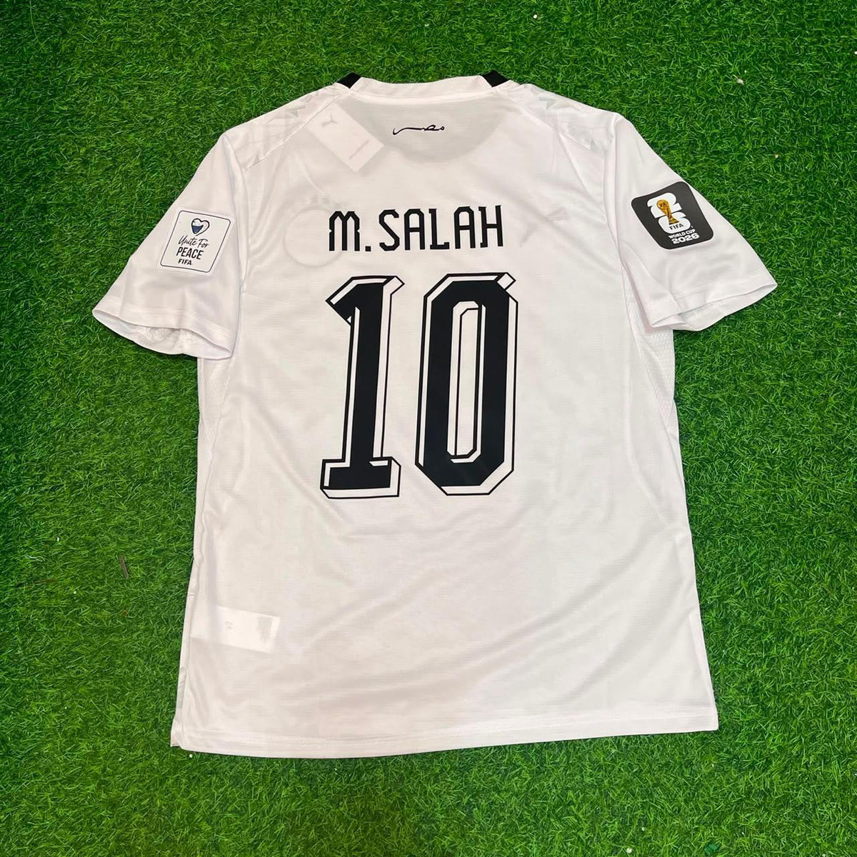 Mohamed Salah Egypt 2026 World Cup Home White Football Jersey – Back View