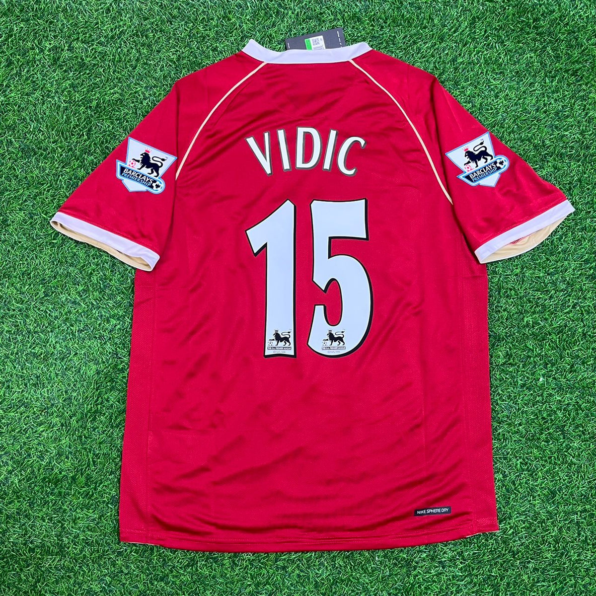 Nemanja Vidic Manchester United 2006/07 Red Kit Jersey – Back View