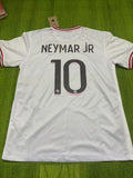 Neymar Jr 2020-2021 White Retro Kit Jersey – | | – Back View