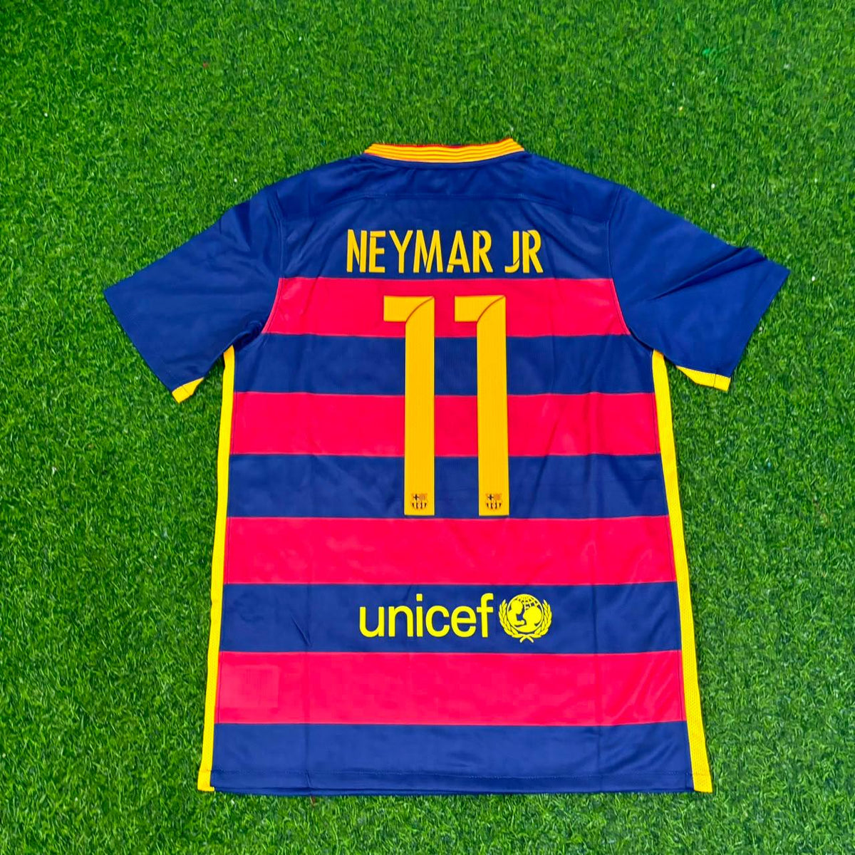 Neymar Jr Barcelona 2015/16 Retro Black Pink Kids Jersey Soccer KinderTrikot – Detailed View