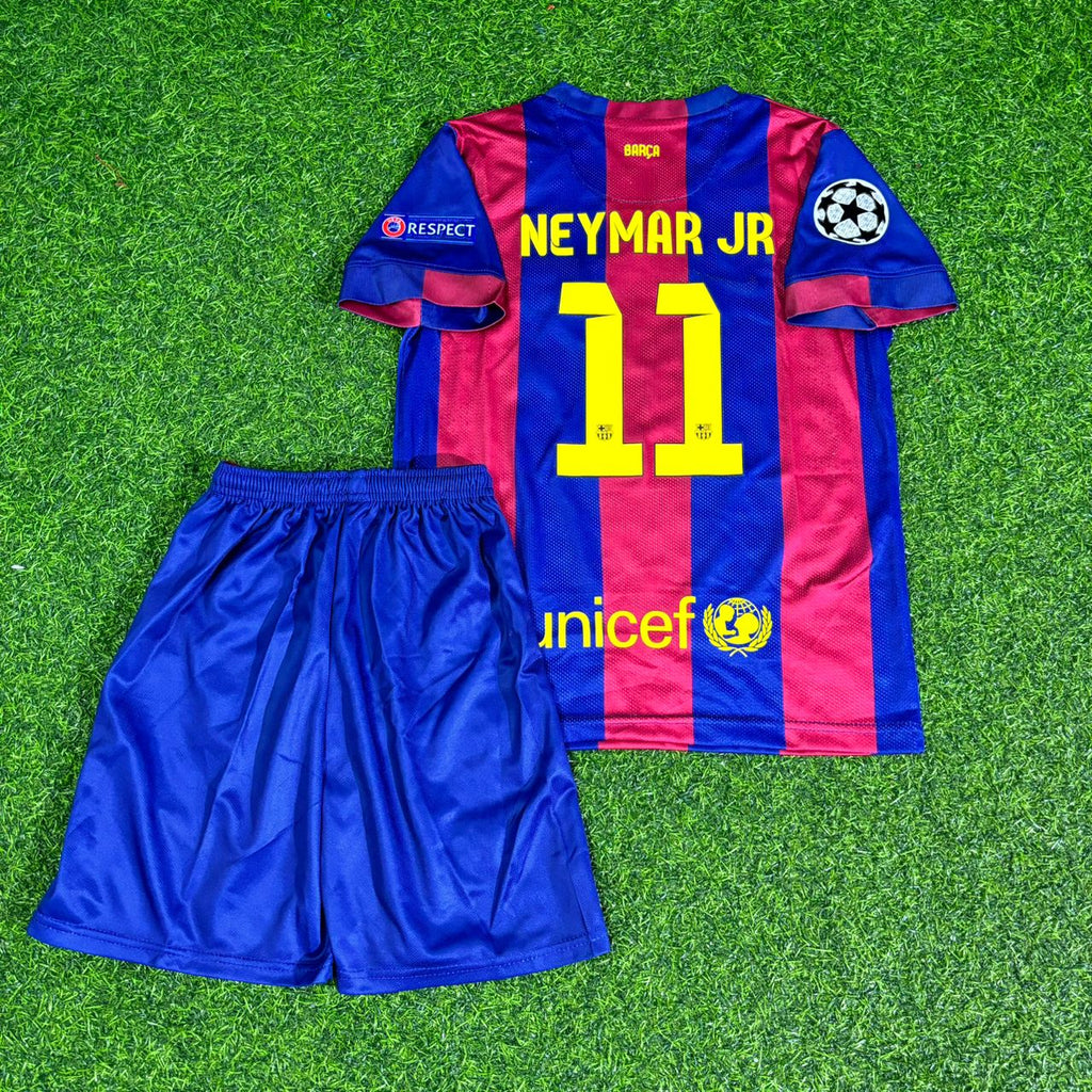 2015 Neymar Jr Barcelona Final Home Kids Kit Football Jersey for Children – Detailed View