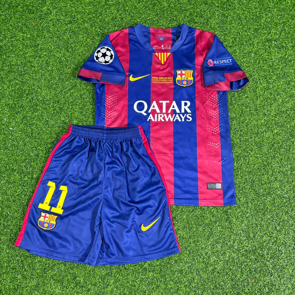 2015 Neymar Jr Barcelona Final Home Kids Kit Football Jersey for Children – 4