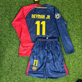 Neymar Jr Barcelona Retro Home Kids Kit Football Jersey for Children – Back View