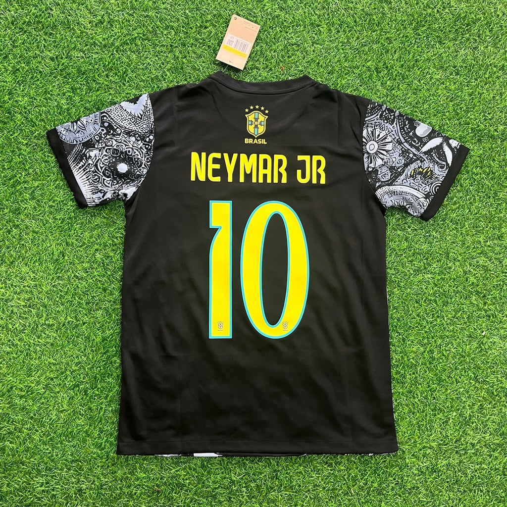 Neymar Jr Brazil Iconic Retro Football Jersey – Back View