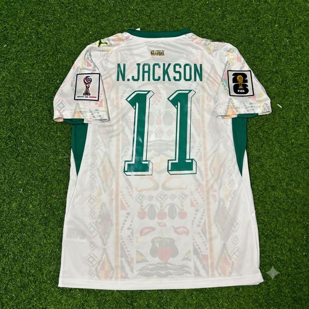 2026 Senegal World Cup Nicolas Jackson Home Football Jersey – Back View