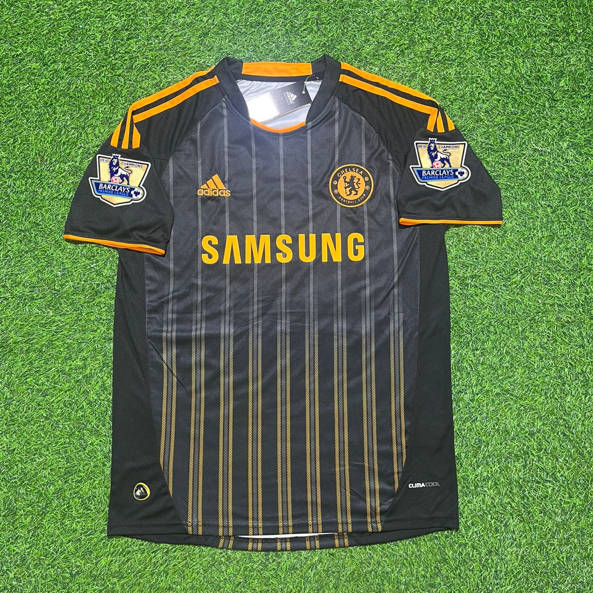 Chelsea 2010 2011 Away Retro Black Orange Football Jersey – Ramires #7 – Front View