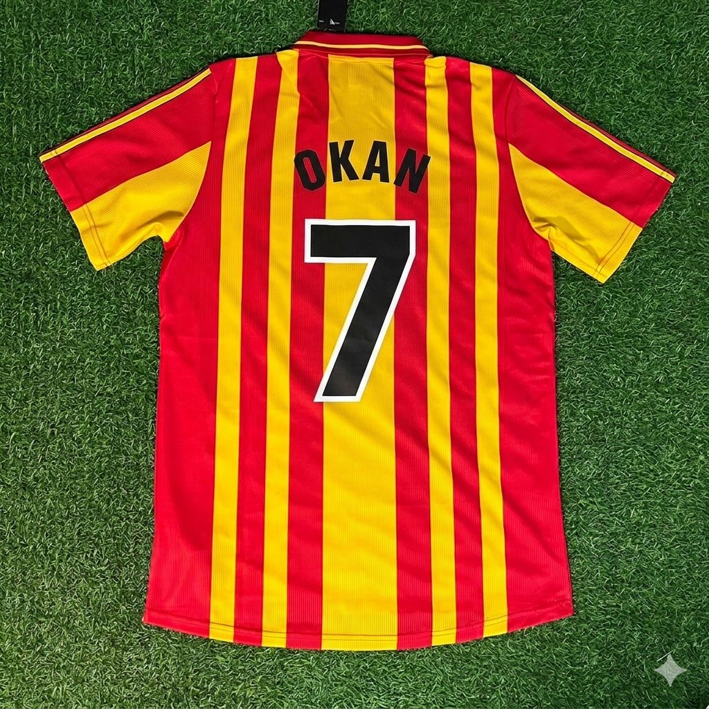 2000 Okan Buruk 7 Galatasaray UEFA Super Kupa Final Retro Football Jersey Forma – Back View