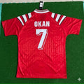 Okan Buruk Türkiye Turkey Red Nostalgic Retro Football Jersey – Back View