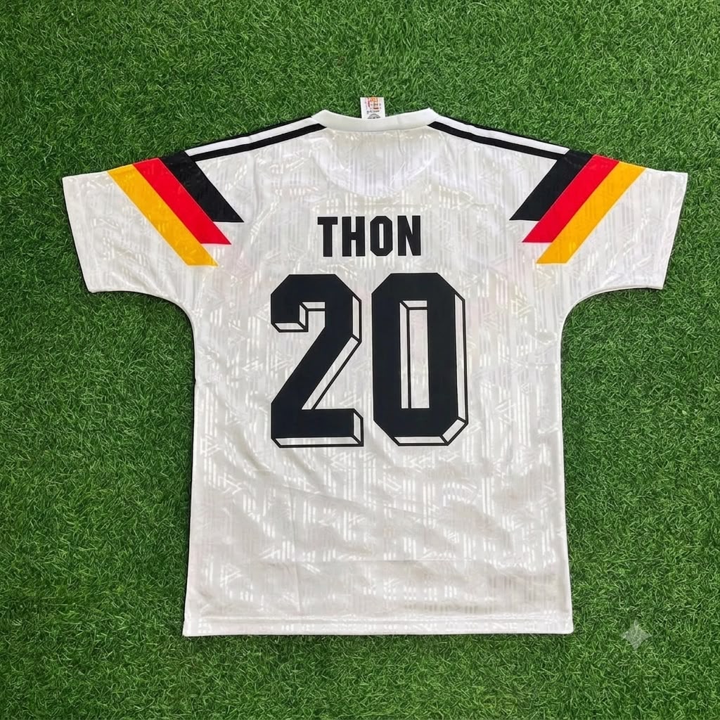 1990 Germany World Cup Olaf Thon Retro Football Jersey – Back View