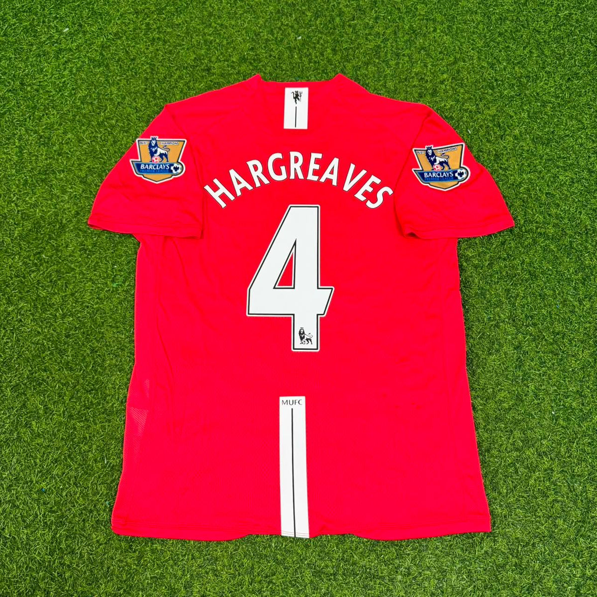 Manchester United 2007 2008 EPL Retro Red Jersey – Owen Hargreaves – Back View