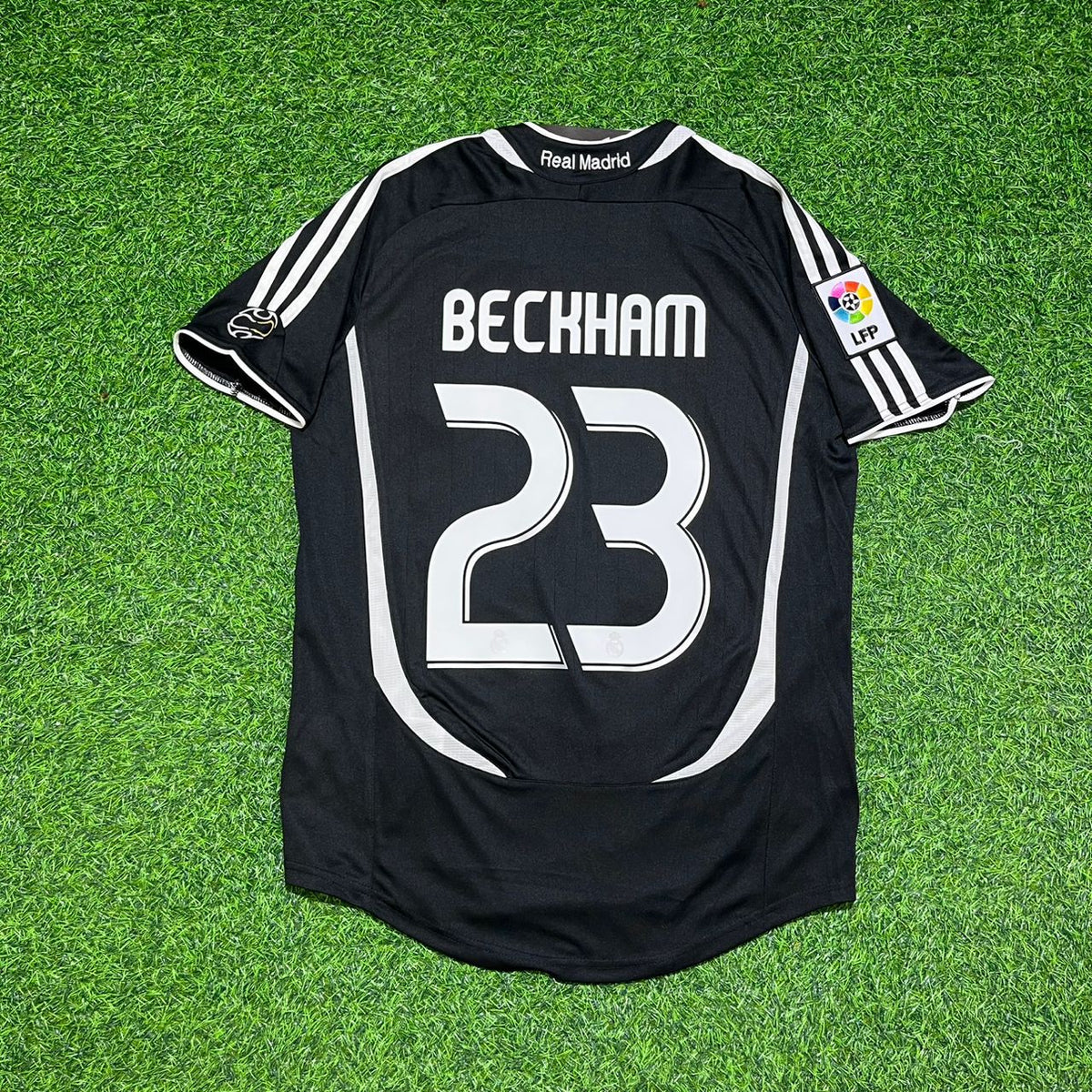 David Beckam 2006-07 Black Retro Football Jersey – Back View