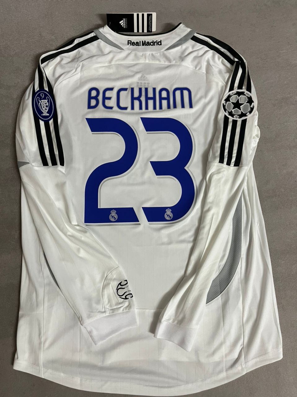 David Beckham 2006-2007 Retro Long Sleeve Football Kit Soccer – Back View