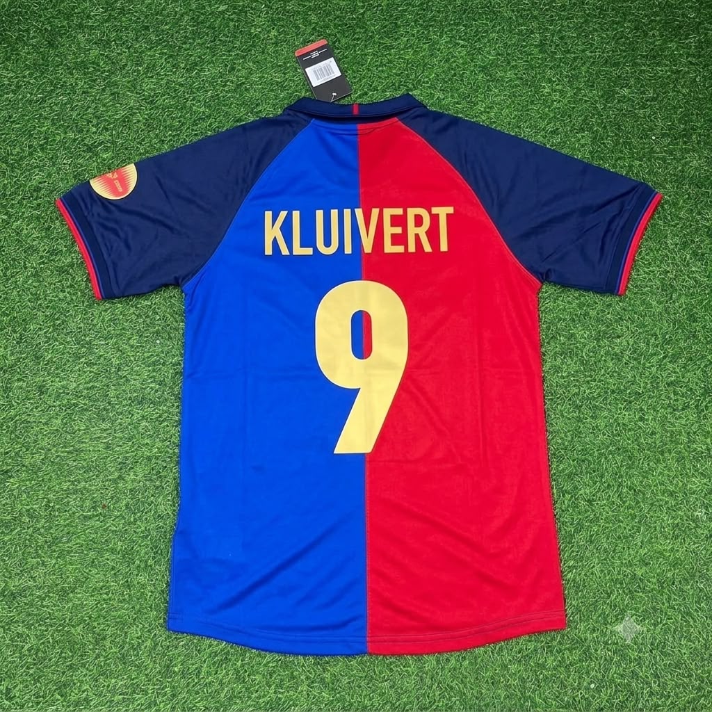 Patrick Kluivert – Barcelona 1998/99 Retro Kit Jersey – | | – Back View