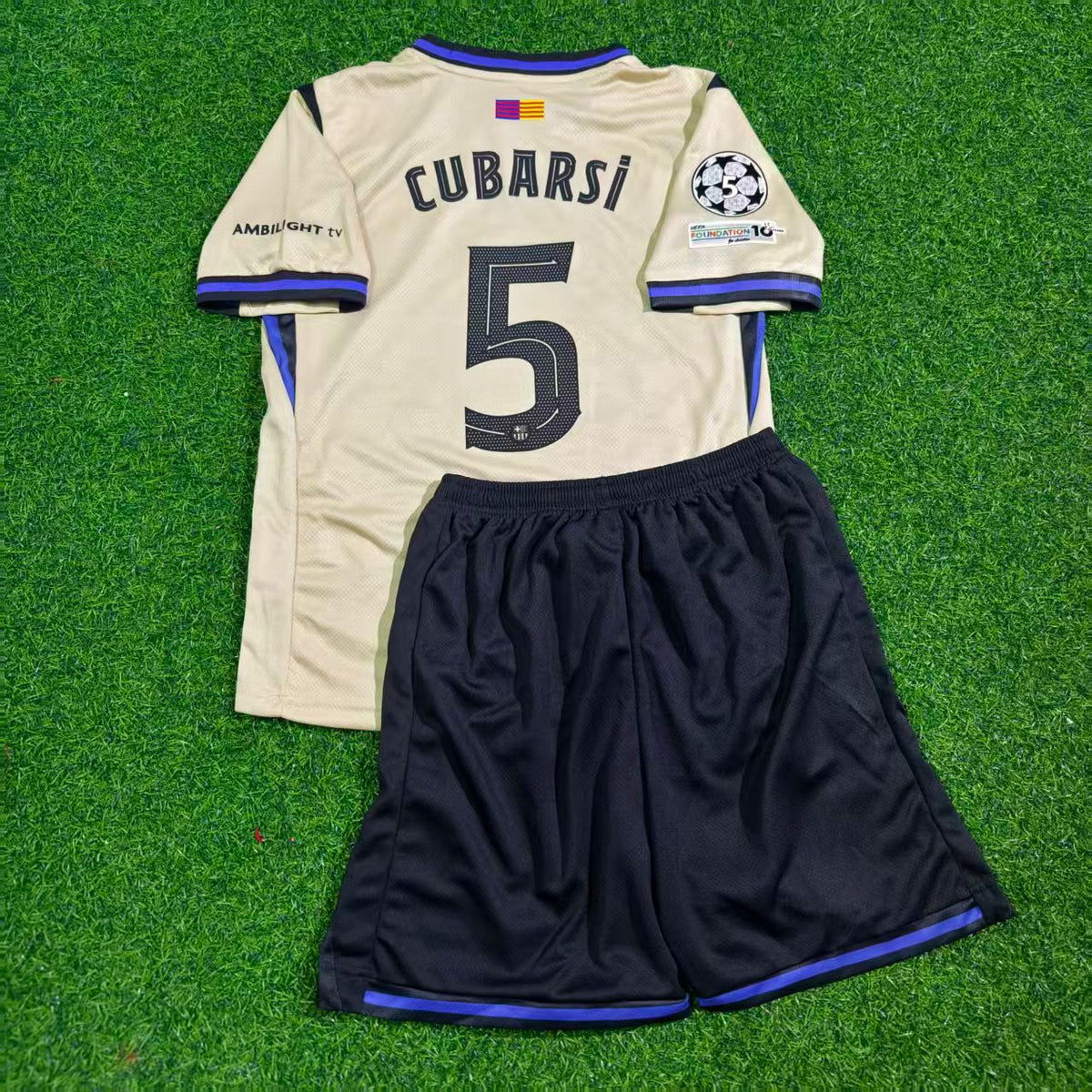 Pau Cubarsi Barcelona Grey Kids New Season 2026 Jersey – Back View
