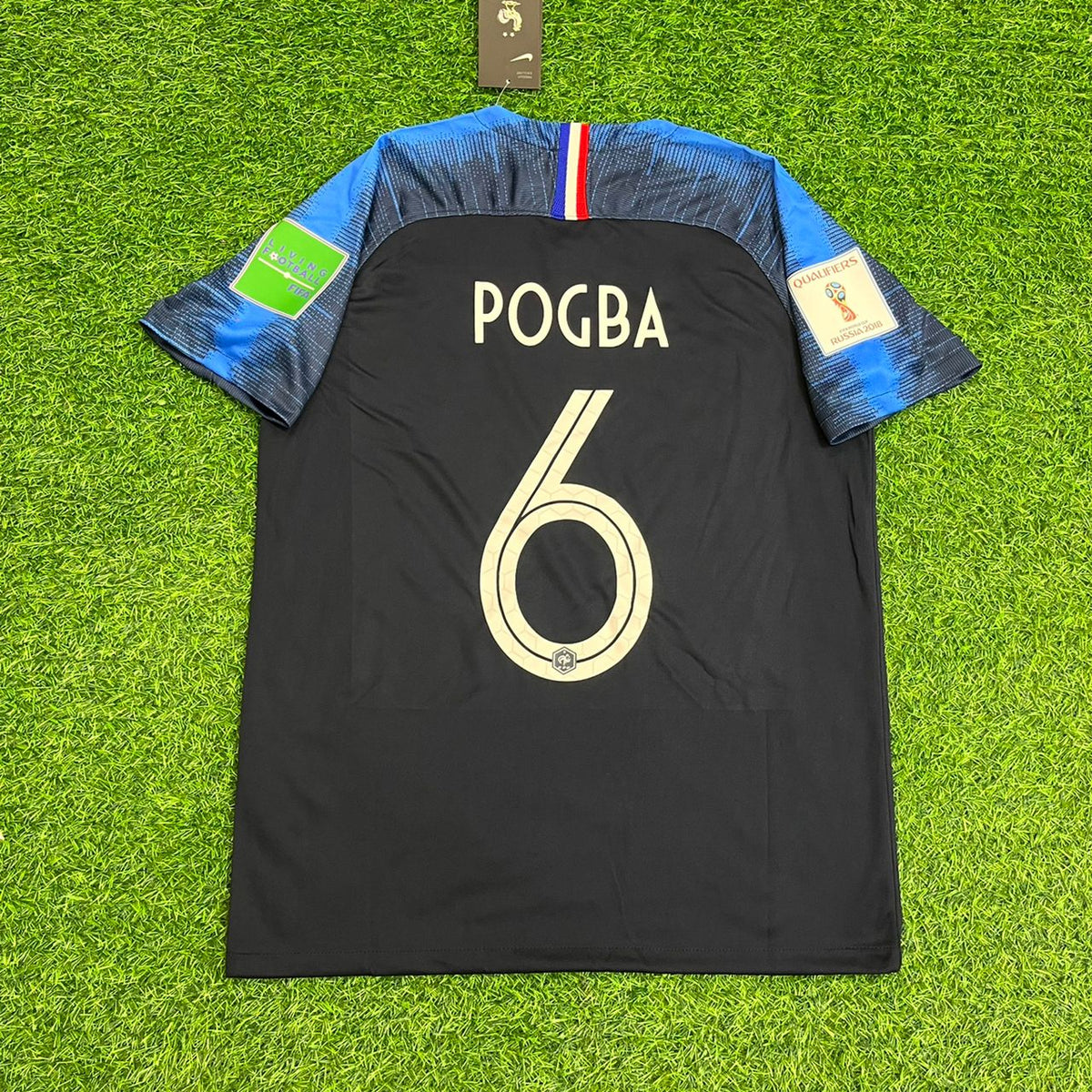 Paul Pogba France 2018 World Cup Final Retro Jersey – Back View