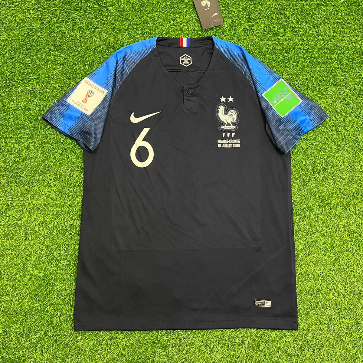 Paul Pogba France 2018 World Cup Final Retro Jersey – Front View