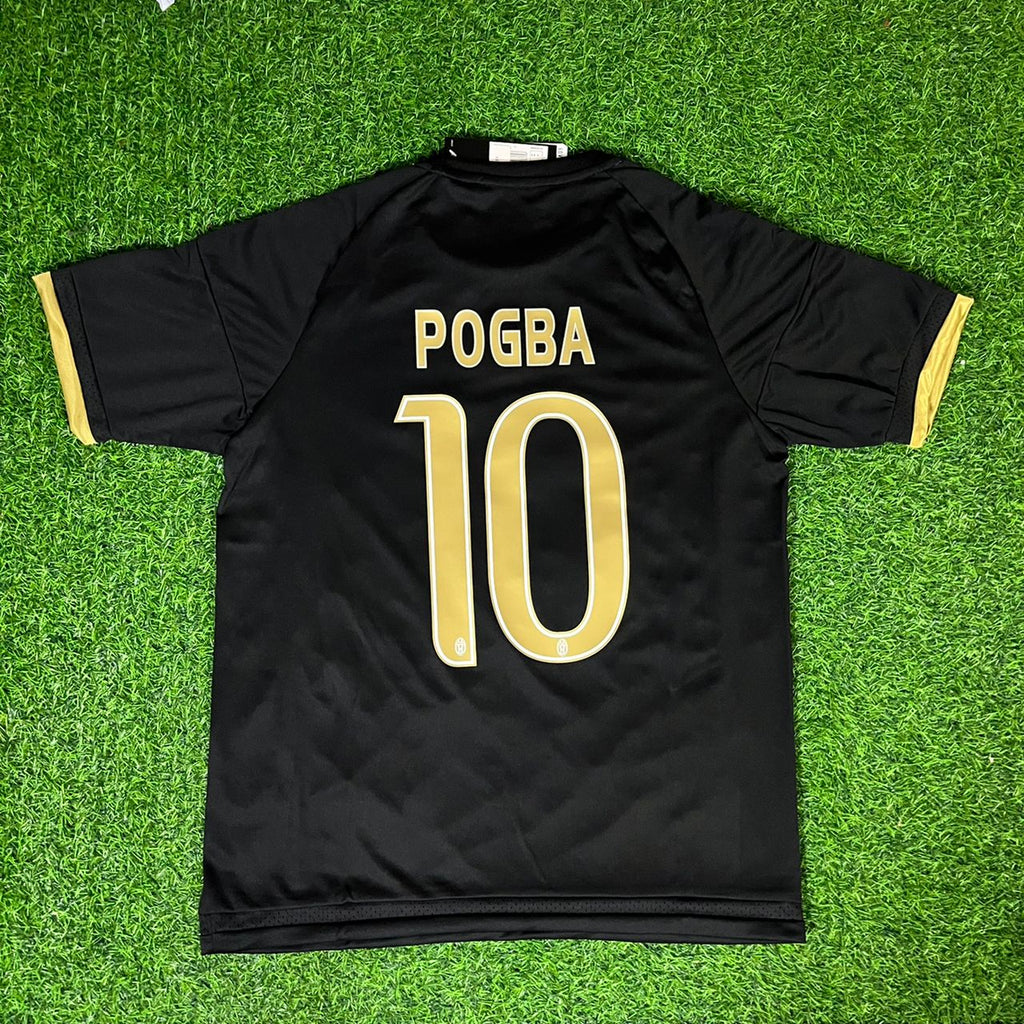 Paul Pogba 10- Juventus Retro Black Football Jersey – Back View