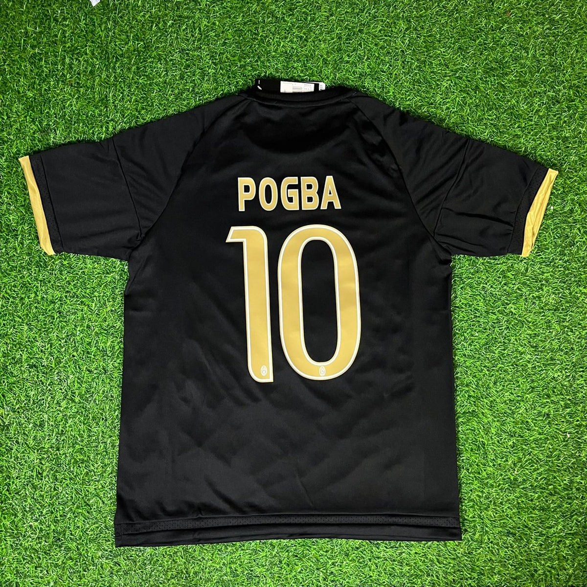 Paul Pogba 10- Juventus Retro Black Football Jersey – Back View