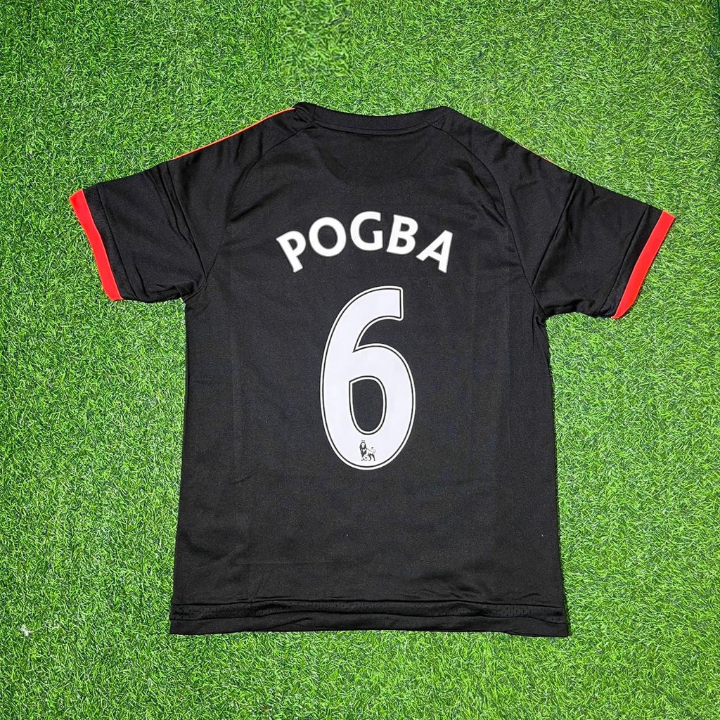Manchester United Retro Red Football Jersey – Paul Pogba – Back View