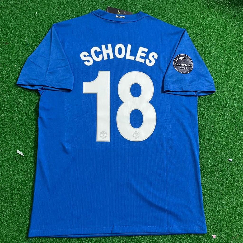 Paul Scholes Manchester United 2008 Retro Soccer Jersey – Back View