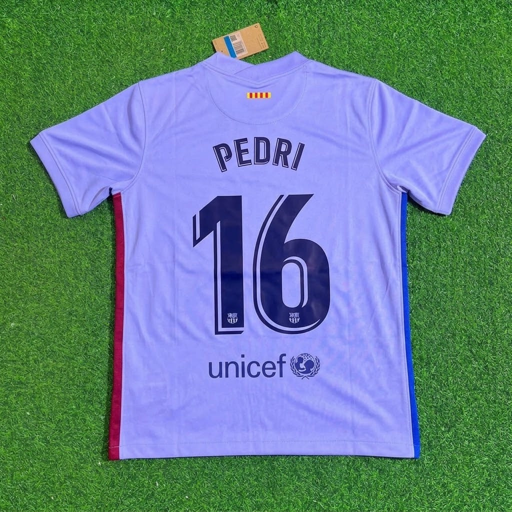 Pedri #16 Barcelona 2021-22 Season Retro Jersey – Back View