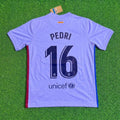 Pedri #16 Barcelona 2021-22 Season Retro Jersey – Back View