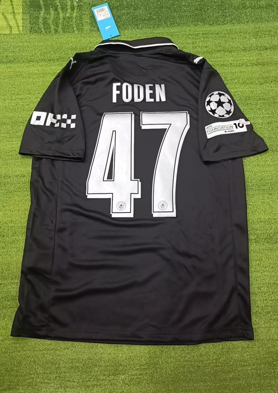 2026 Phil Foden Manchester City Black Football Jersey – Front View