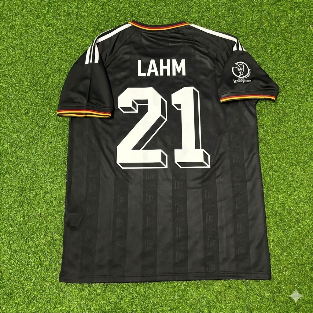 2002 Germany World Cup Philipp Lahm Black Special Retro Football Jersey – Back View