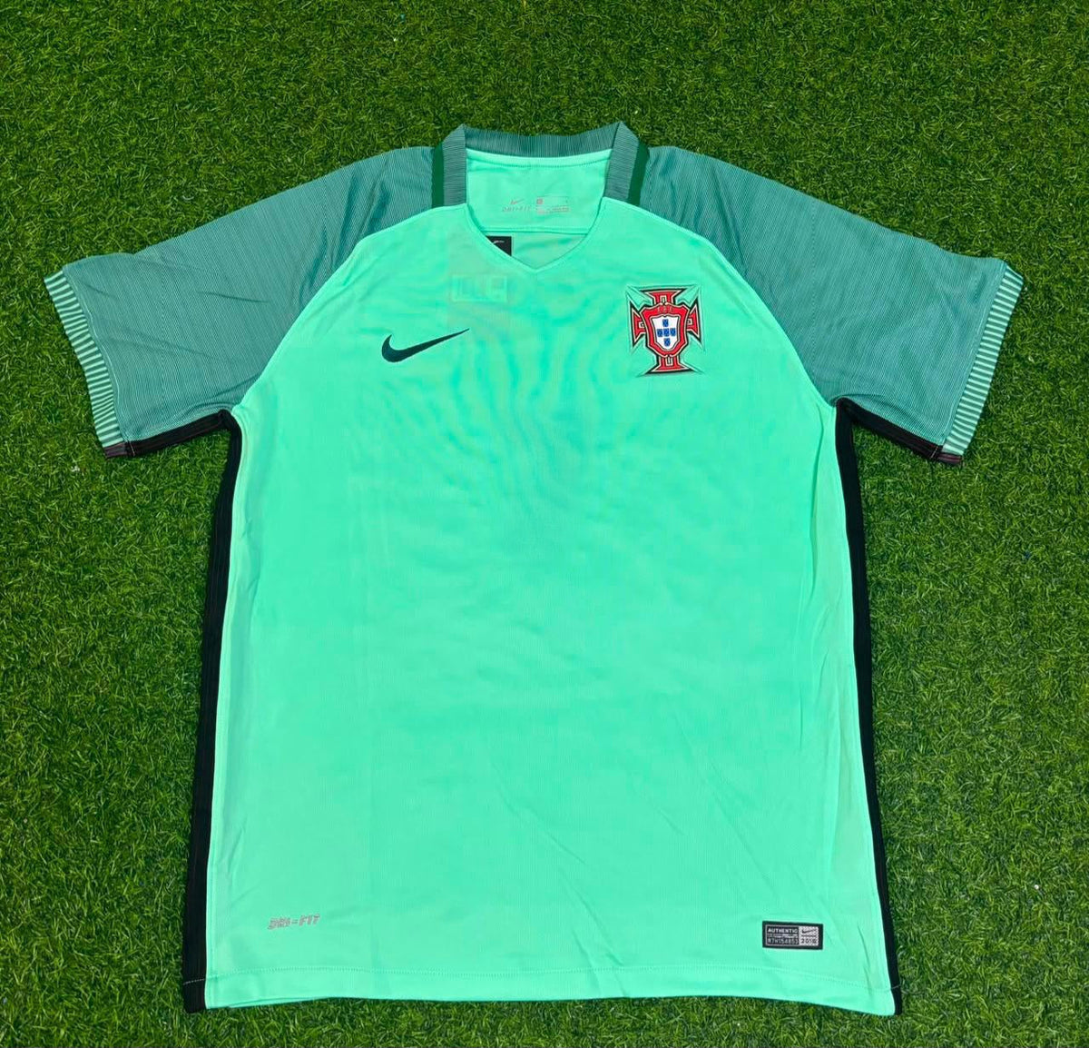 2016 Portugal EURO Ricardo Quaresma Green Retro Football Jersey – Front View